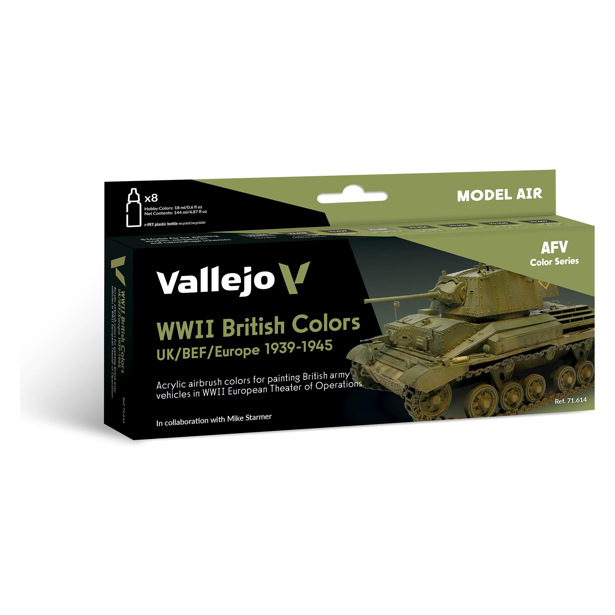 Vallejo WWII British Colors UK/BEF/Europe 1939-1945 8x17ml (17 ml) (71614)
