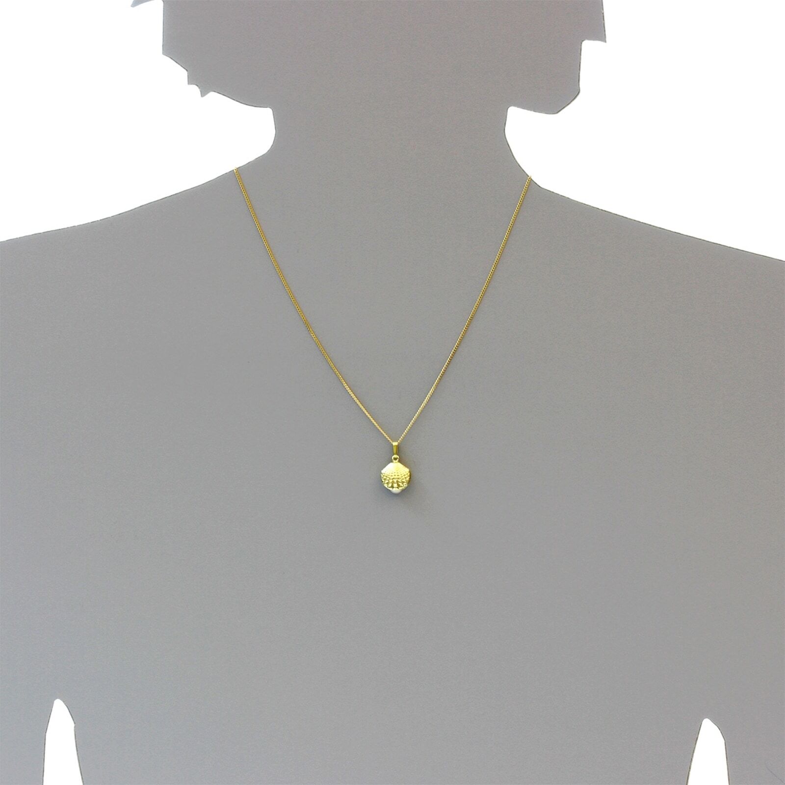 Kettenanhänger OSTSEE-SCHMUCK "Ostsee-Schmuck Anhänger Muschel Anhänger Muschel", gelb (weiß, neutral), Schmuckanhänger, Damen, 21 x 12mm, Gelbgold 333, 0,7 g, Kettenanhänger