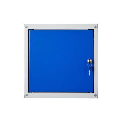 PROREGAL Schließfachwürfel Cubic, HxBxT 35x35x35 cm, Grau/Blau, Spind Spindschrank Schließfachschrank Schließfachgarderobe Metall