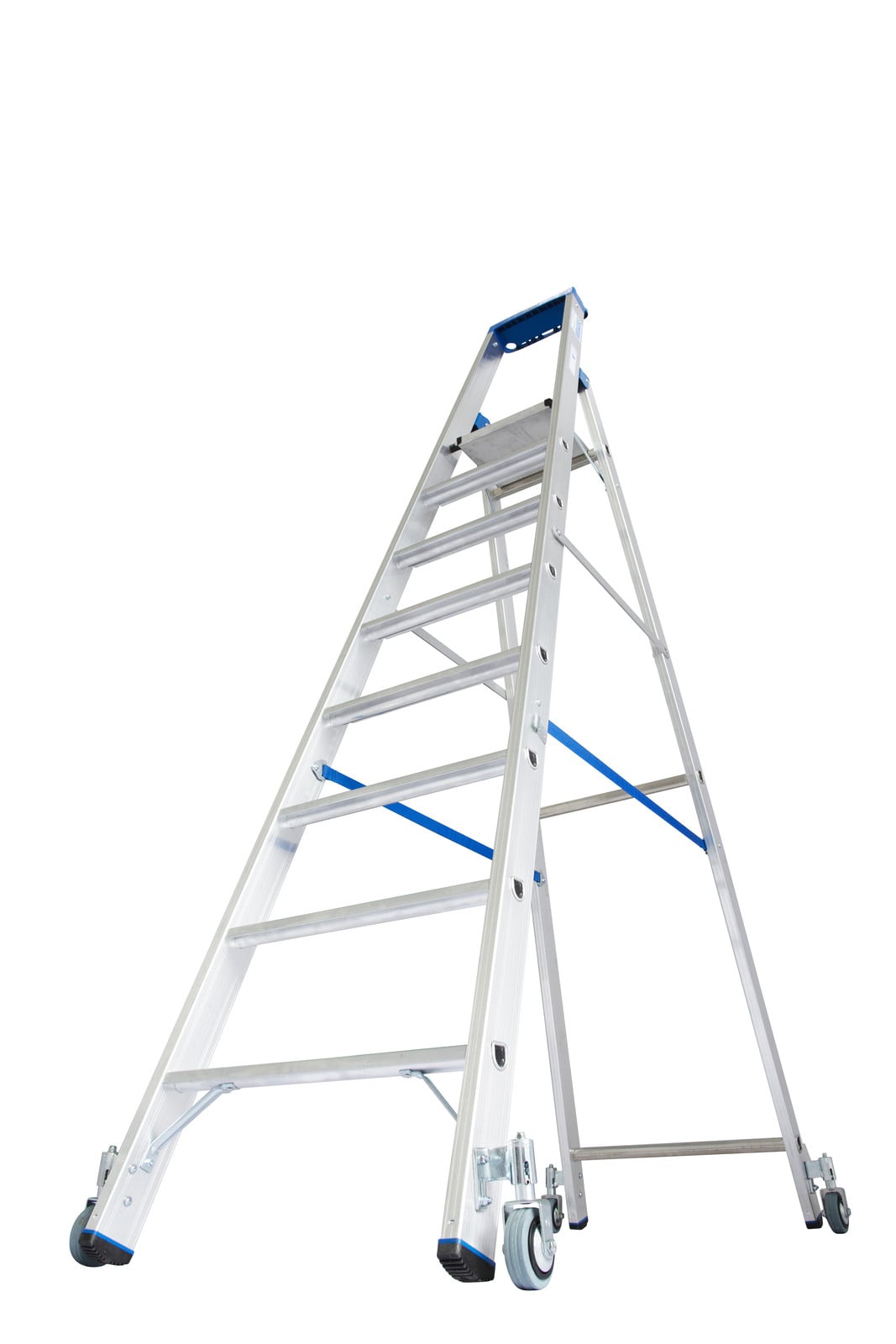 Krause verrijdbare trap Stufen-StehLeiter met 8 treden model 124654