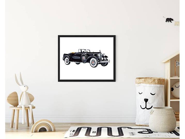 Bild Watercolor Retro Car 43 x 53cm Multicolor