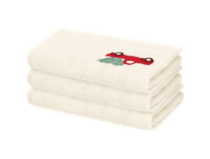 LIVARNO® Serviettes invité ou Serviette éponge (3x, blanc)