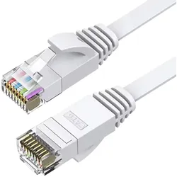 MobileKing Flachband LAN-Kabel Cat 6, 30 m, Weiß – Hochgeschwindigkeits Ethernet Netzwerkkabel, RJ45, Gigabit-fähig
