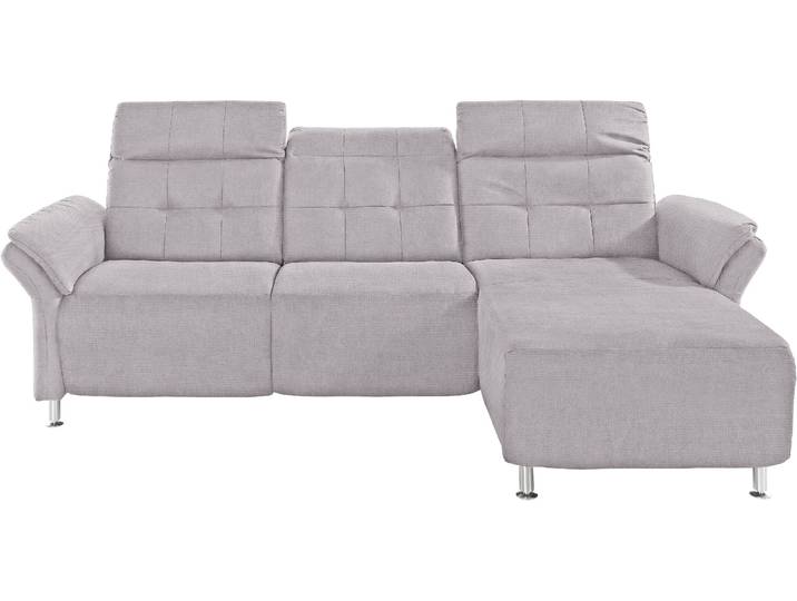 Ecksofa HOME AFFAIRE Manhattan L-Form , silber, B:270cm H:102cm T:168cm, Kunstleder SOFTLUX;Flachgewebe (100% Polyester);Struktur (100% Polyester), Sofas, Ecksofa, 2 Sitze mit elektrischer Relaxfunktion, verstellbare Armlehnen