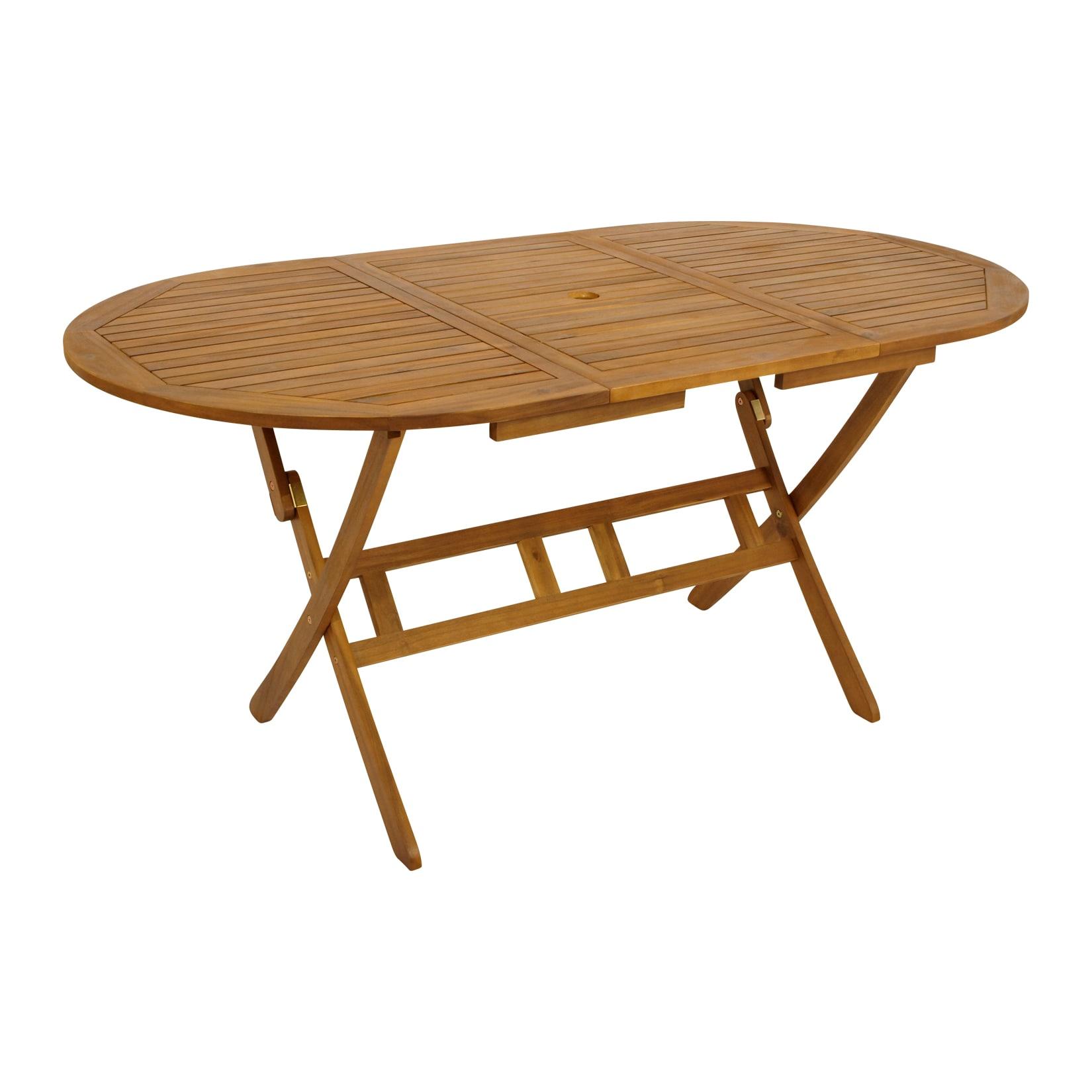 Klapptisch BENITA 85x160cm oval, Akazie geölt