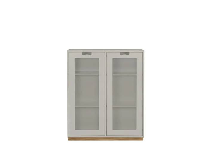 Asplund Vitrine Snö E Light grey, support en chêne, dj.30 cm