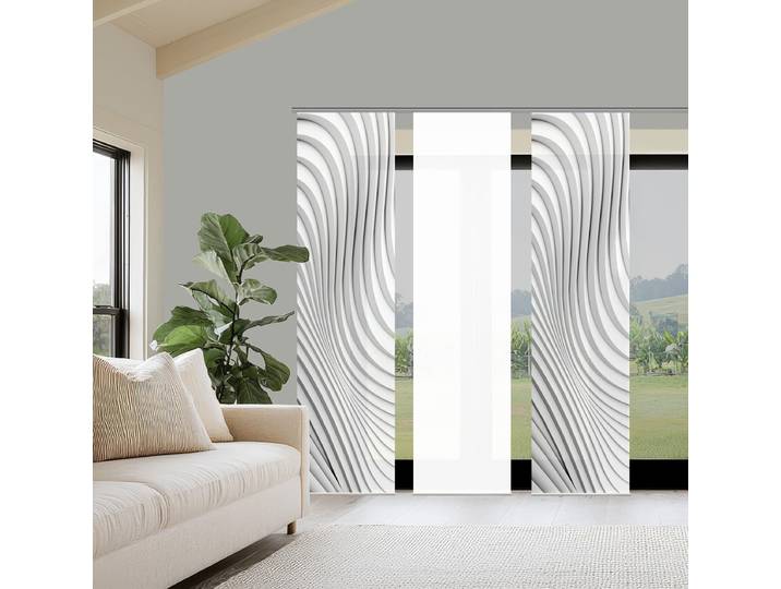 Schiebevorhang Zaria 60 x 245 x 1cm Grau 3er Set