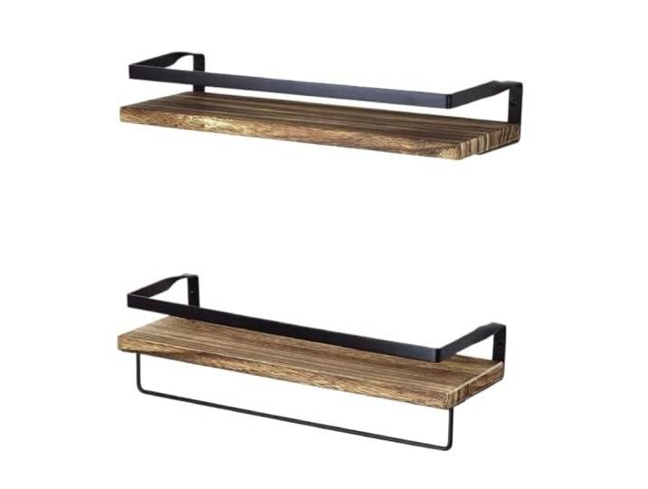 MBNFHIRBBX Schwebendes Wandregal aus Massivholz Aufbewahrungsorganisator for Zuhause for Badezimmer und Küche(A(45cm))