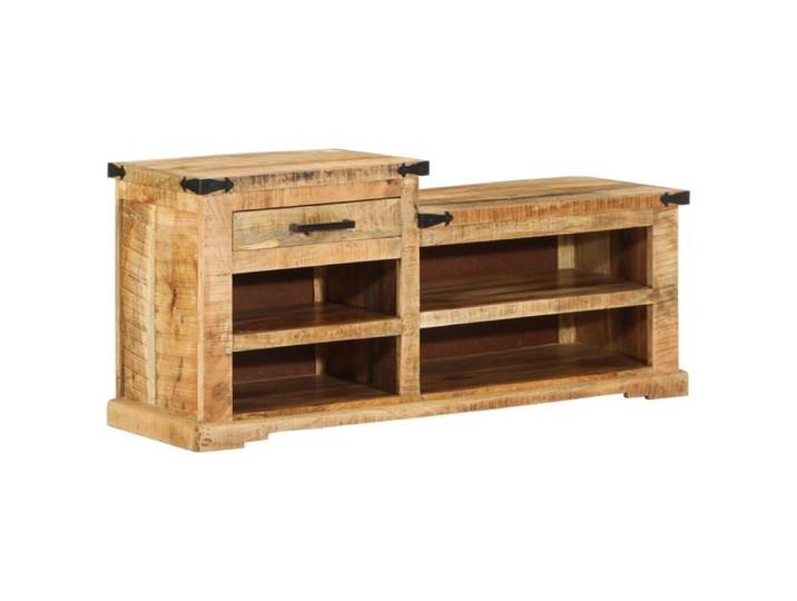 Banc à chaussures - Mangue 110x35x50 cm - Bois de mangue massif - Finition patinée - Rangement spacieux