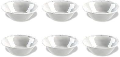 "Abode Homewares Bamboo Raised Rim Melamine Small Bowl - White - 6.5"" - Set of 6"