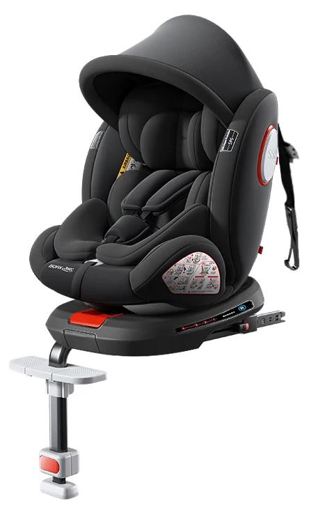 Kinderautositz - DPL007 - 360° Drehbar - 5-Punkt-Gurt - 9-36 kg - Verstellbare Fußstütze - Schwarz