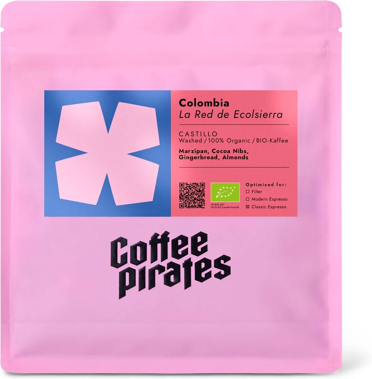 Coffee Pirates – Colombia La Red de Ecolssierra Bio Espresso - 250 g Ganze Bohne - Intensität: 5/6