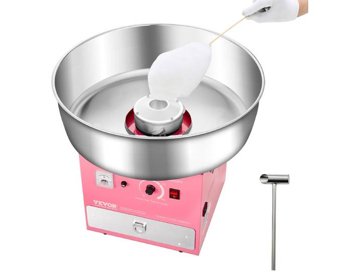 VEVOR Commerciële Suikerspinmachine Suikerspinmaker 1000W Feestroze
