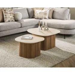 designline »Romano« Couchtisch 2er-Set Kiesel