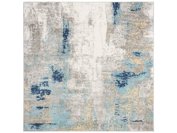 Tapis contemporain en polypropylène gris/or, 201 x 201 cm