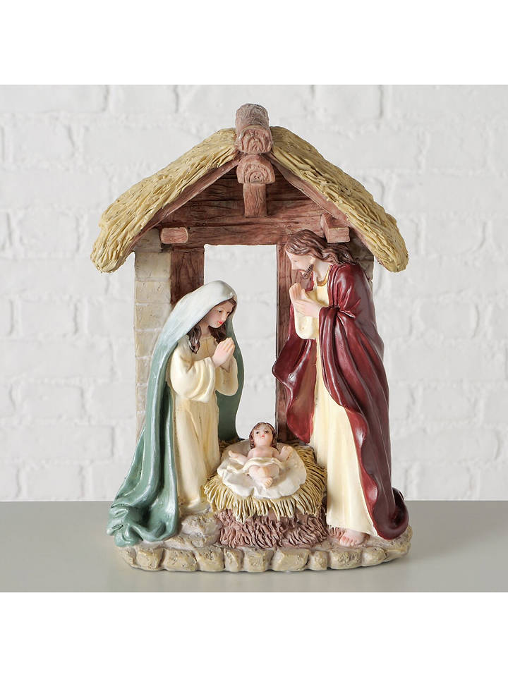 Boltze Dekokrippe "Jandia" in Beige/ Rot - (H)25 cm - onesize