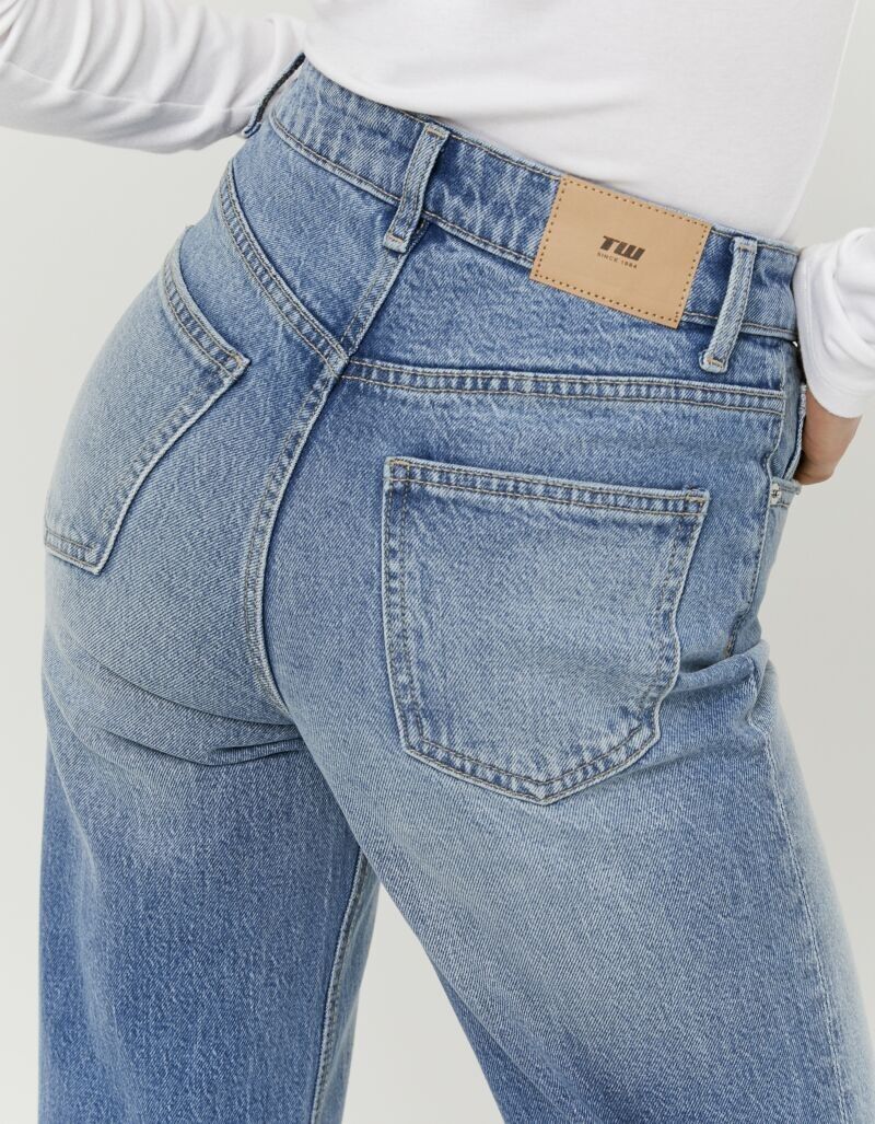 Tally Weijl "SPADEPEPPER" Baumwollmischung, High-Waist mit geradem Beinverlauf denim blau, ehlm4 36, N-Gr