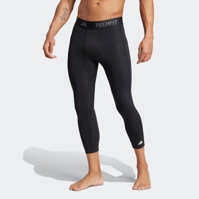 Trainingstights ADIDAS PERFORMANCE "TECHFIT COMPRESSION TRAINING 3/4 TIGHTS", Herren, Gr. M, N-Gr, schwarz (schwarz, normal, gr.), Obermaterial: 83% Polyester, 17% Elasthan, 3/4-Länge, Hosen, für Fitness, 3/4-Länge, ohne Verschluss, atmungsaktiv