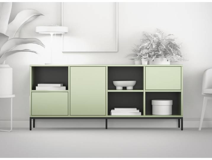 Sideboard mit Metallfüßen - Kommode nach Maß MDF Lackiert Weiß­grün