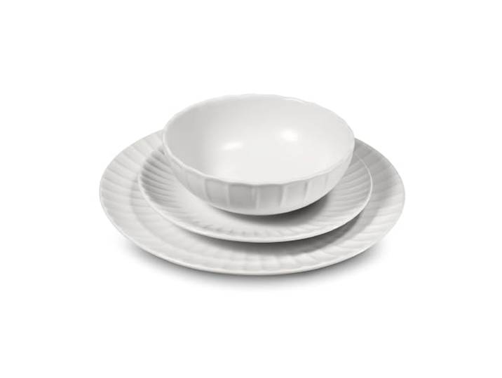 Médard de Noblat Colette service 18 assiettes\, grès\, blanc