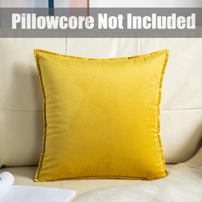 On Spot Shop Luxury Velvet Decorative Cushion Cover, Super Soft Solid Color Living Room Sofa Pillow Cover For Stylish Home yellow 500mm*500mm