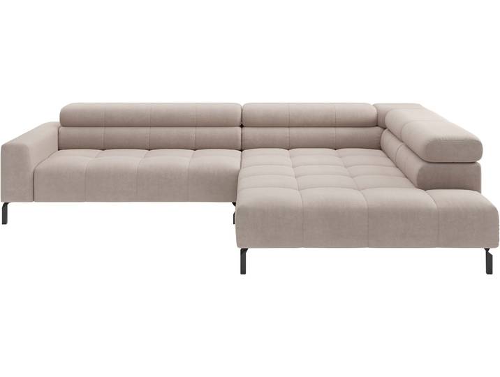 Ecksofa HOME AFFAIRE Claya, 311 cm breit, L-Form, inkl. Kopfteilverstellung , beige (taupe), B:311cm H:71cm T:219cm, 100% Polyester, Sofas, Ecksofa, wahlweise elektrischer Sitzvorzug