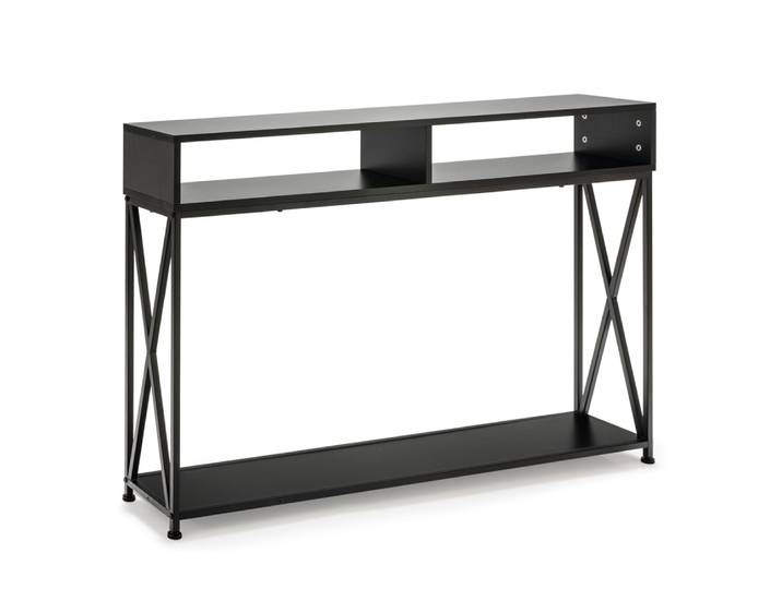 Table console noire de style industriel 120x23x79 cm