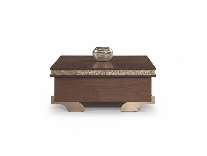 JVmoebel Couchtisch Brauner Couchtisch Modern Luxury Stil Holzrahmen Goldenen Akzenten