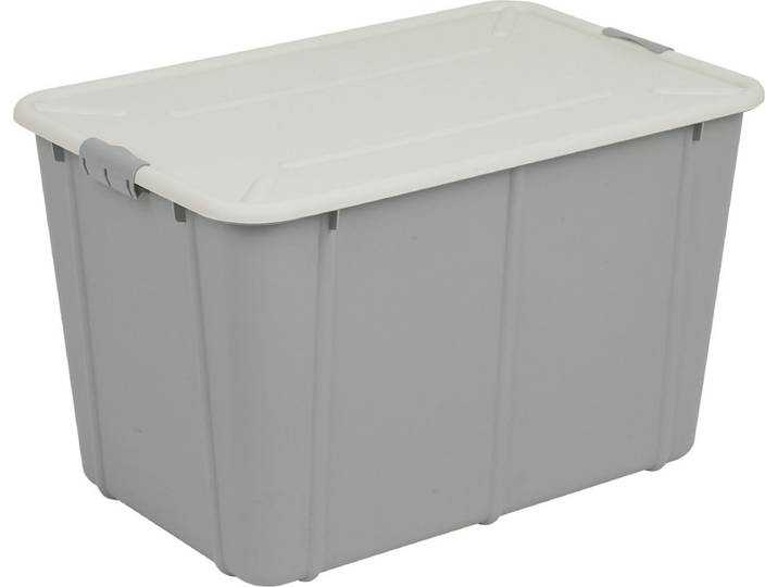 BranQ Velur - Opslagcontainer met deksel 60L - Opberger - lichtgrijs