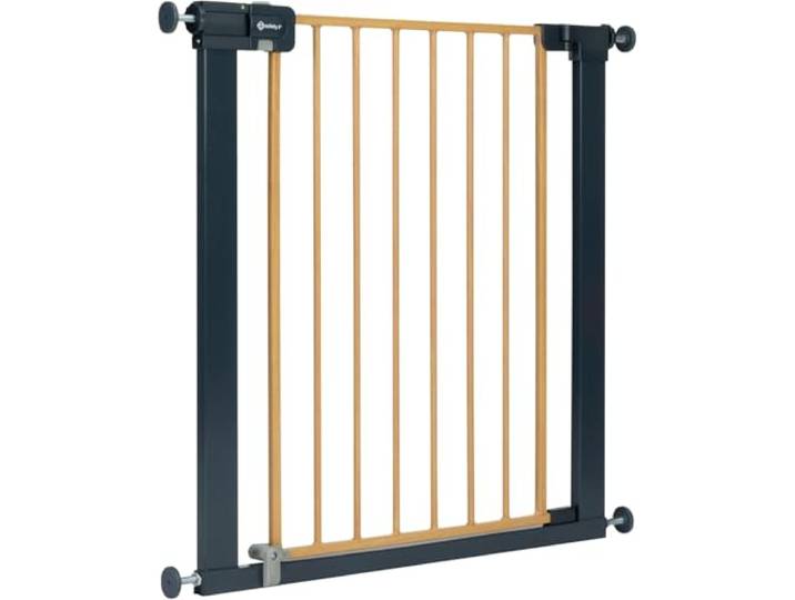 Safety 1st Easy Close Metal Gate, Treppenschutzgitter 73–80 cm, Wood Effect