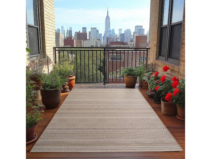 Tapis d'extérieur Desert 1303 Beige/Beige Polypropylène 140 x 200cm