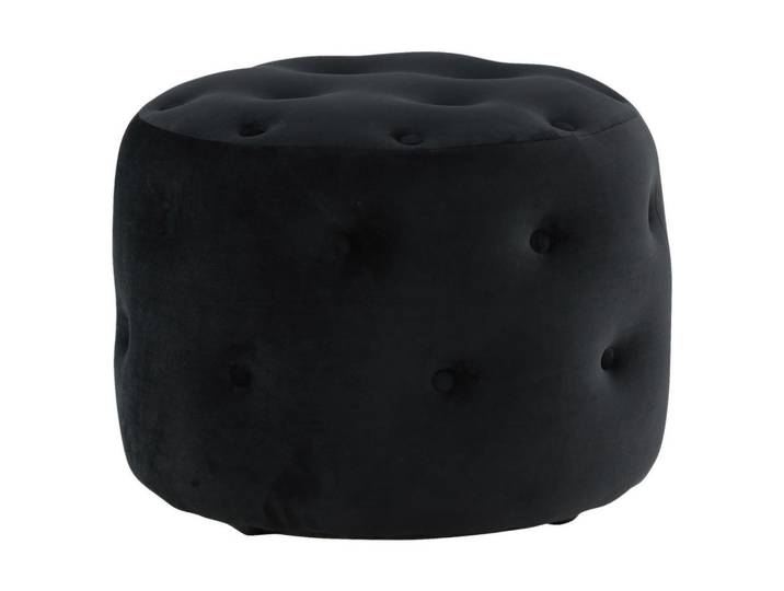 Pouf, Schwarz, 55x44x55 cm, Textil, Schaumstofffüllung, Modern, Livetastic