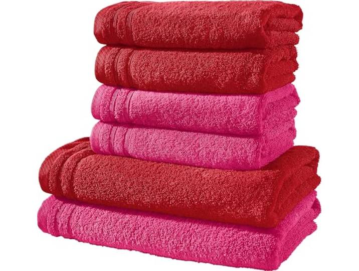 Erwin Müller Frottier-Set Heidelberg 6-teilig Walk-Frottier rot-pink