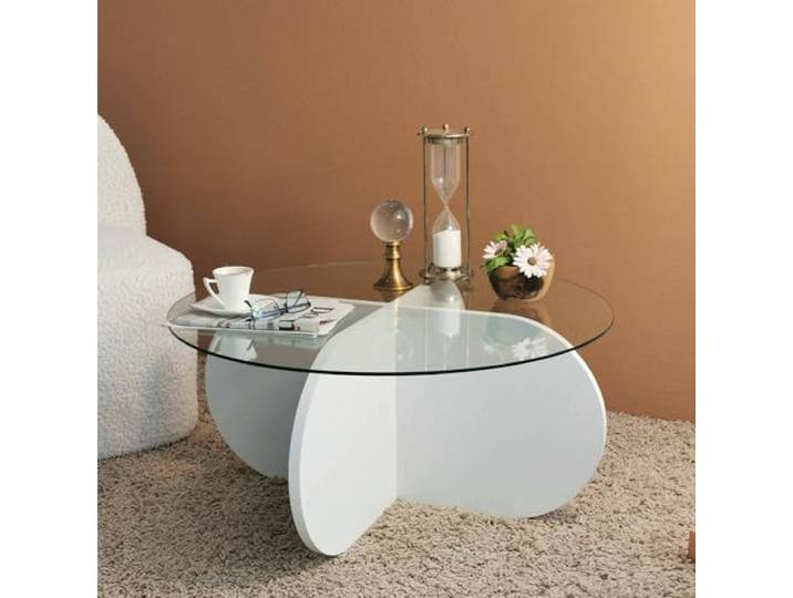Dmora Couchtisch Gliese 75x75x35h cm Weiß Rundform