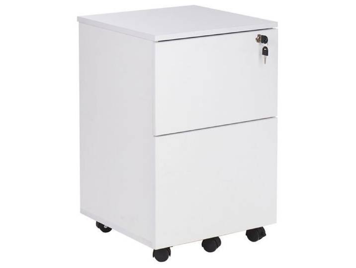 Armoire de rangement à 2 tiroirs blanche JOHNSON