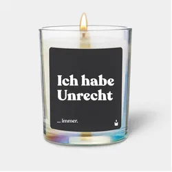 Chatty Candles, Duftkerzen, Duftkerze Woody Ich habe Unrecht