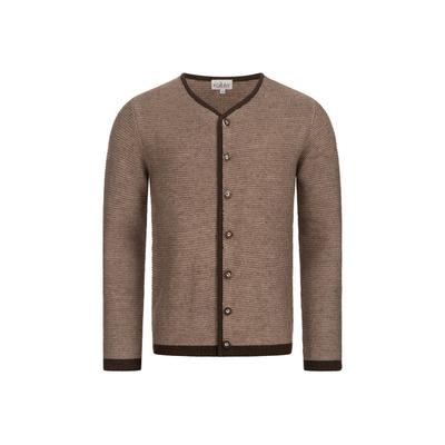 Strickjacke NÜBLER "Trachtenstrickjacke Langarm Ignaz", Herren, Gr. S, braun, Obermaterial: 70% Polyacryl PAN. 30% Baumwolle CO., Strickjacken Strickjacke
