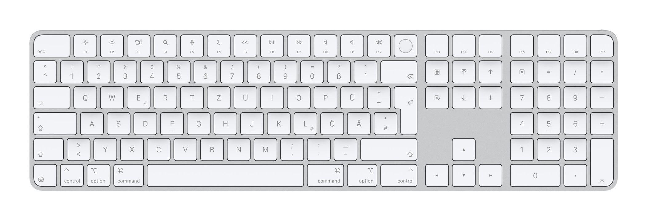 Apple Magic Keyboard Universal Tastatur QWERTZ USB + Bluetooth (Weiß) MXK73D/A