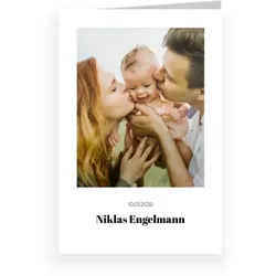 Baby Geburtskarte in Weiß im Design "Minimalistisch" - Musterkarte