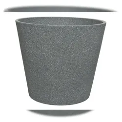 Decoris Blumentopf 26x30cm Keramik Outdoor Naturstein Optik Pflanzenkübel Blumenkübel Pflanzen Blumen Übertopf Pflanzentopf Pflanzgefäß draußen Garten Grau