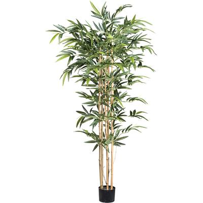 Kunstbaum CREATIV GREEN "Bambus", grün, H:150cm, Kunstpflanzen, mit echten Bambusstäben
