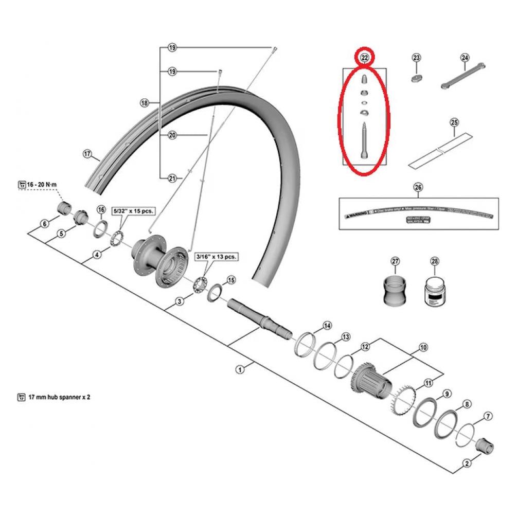 Shimano Ventil WH-RX870 Tubeless (39187086)