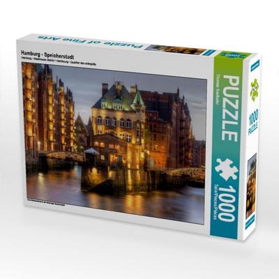 CALVENDO Puzzle Hamburg - Speicherstadt | 1000 Teile Lege-Größe 64x48cm Foto-Puzzle für glückliche Stunden