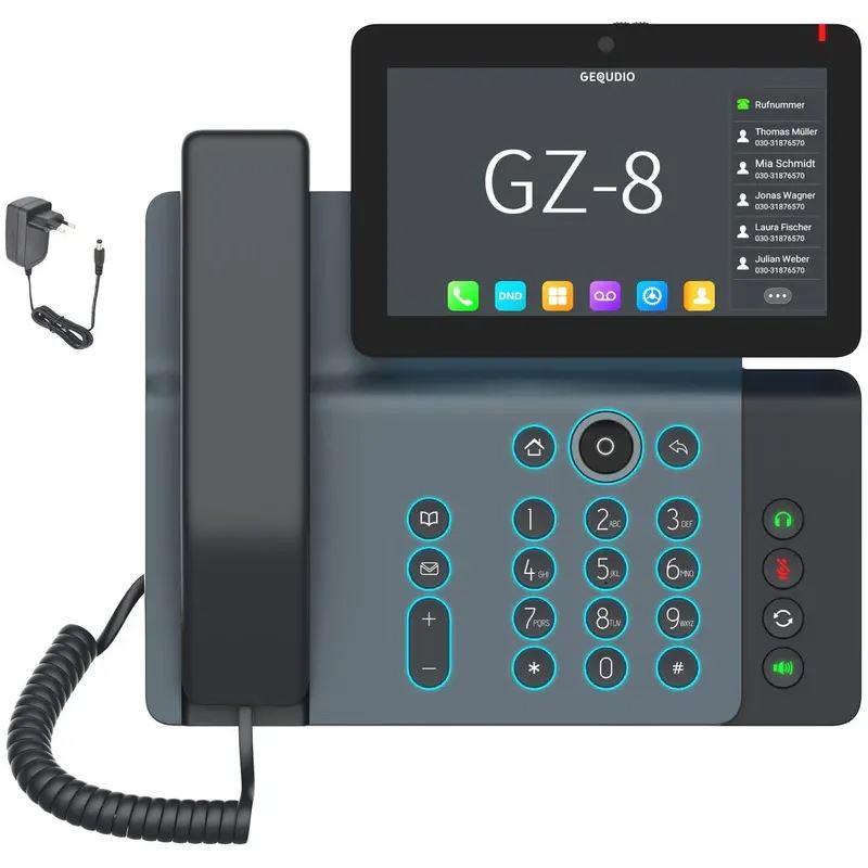 Gequdio High-End IP Telefon GZ-8 mit Netzteil mit Touchdispl