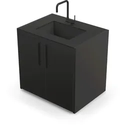 Brabura CT 90 Waschbeckenmodul - Nero Zimbabwe / Anthrazit / Matt schwarzer Griff