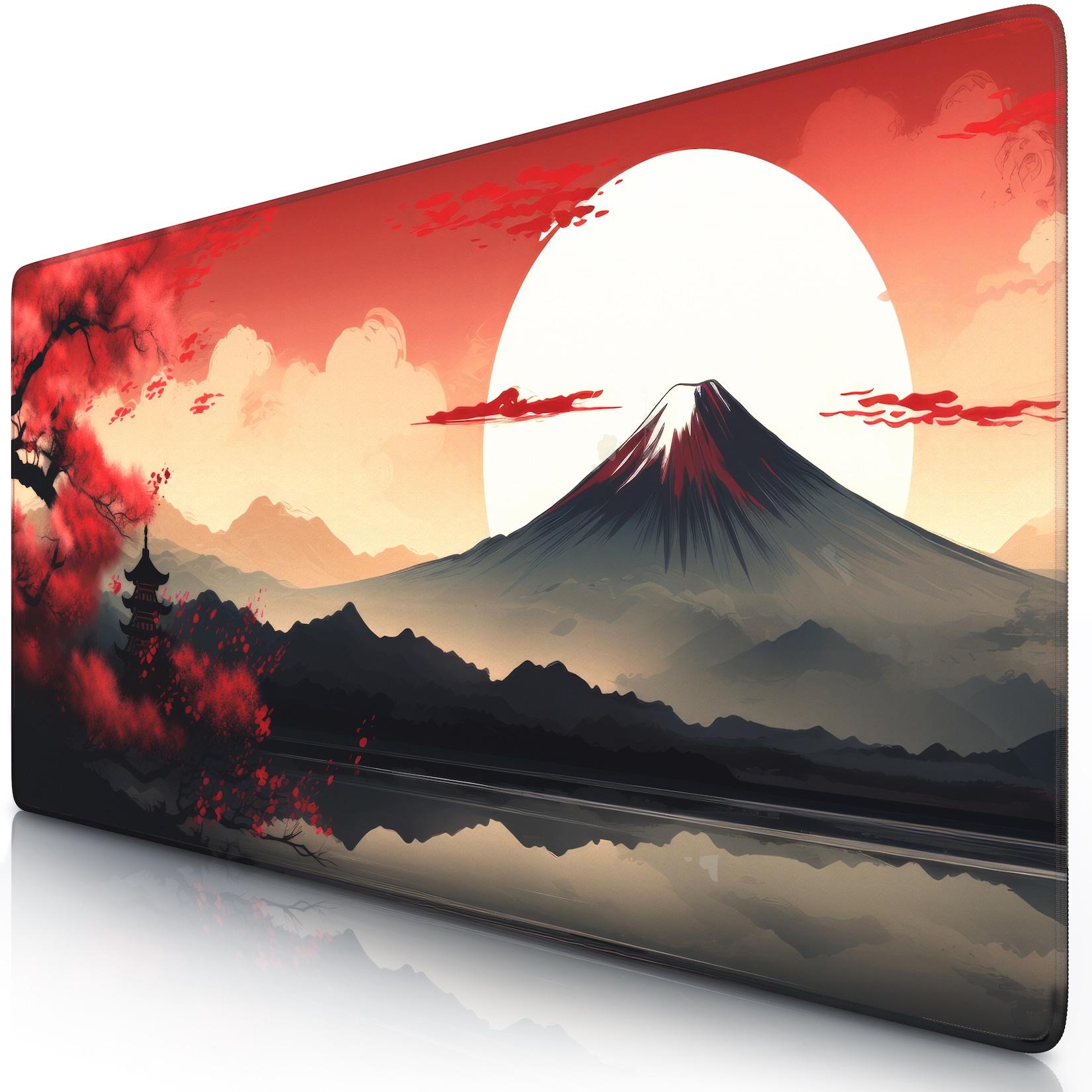 Titanwolf Gaming Mauspad XXL Speed Gaming Mousepad 900x400 mm, Deskpad, rutschfest & abwaschbare Rückseite, für Speed & Präzision, Japan Sunset 2