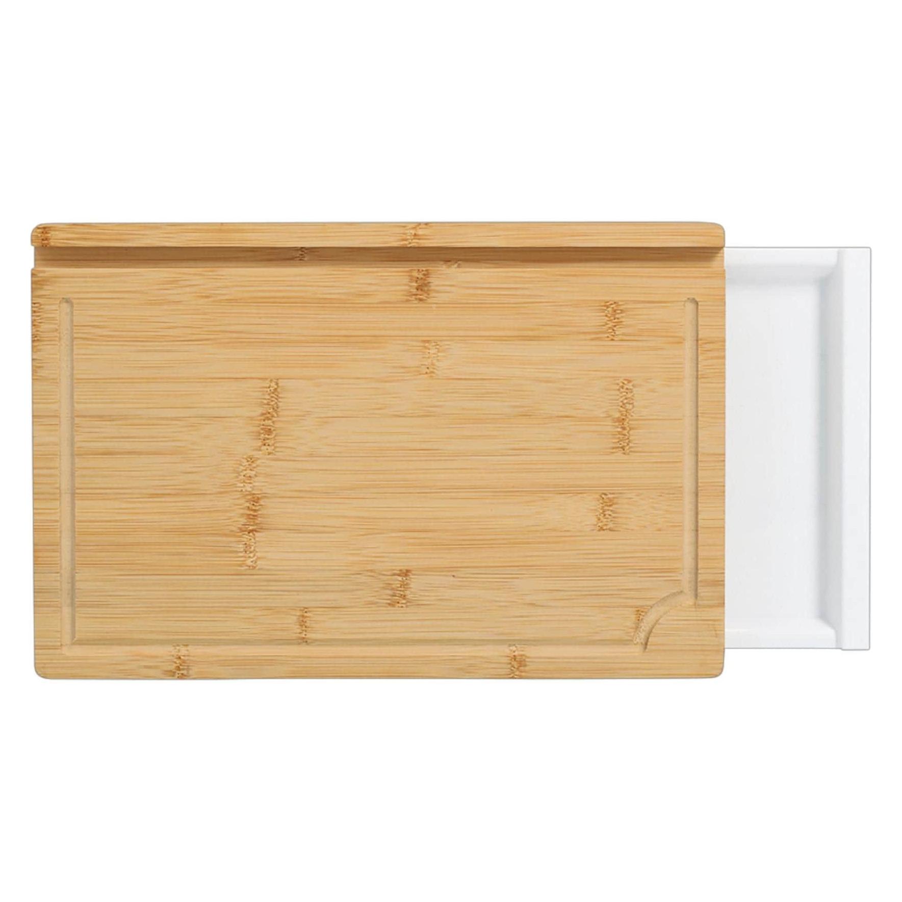 Zeller Present Schneidbrett mit Auffangschale Bambus 40x26.5x5.2 cm (25649)