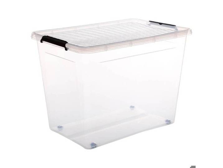 Boîte en plastique transparente 80L  Clip N' Box