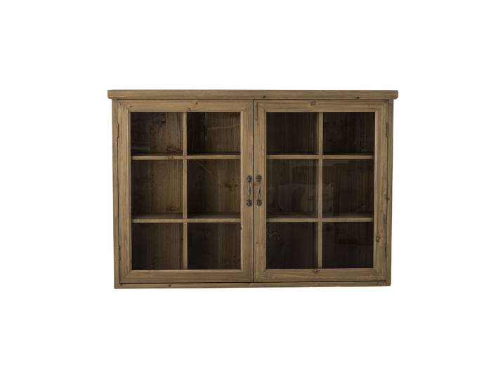 Armoire vitrée en bois de sapin naturel Ruthie