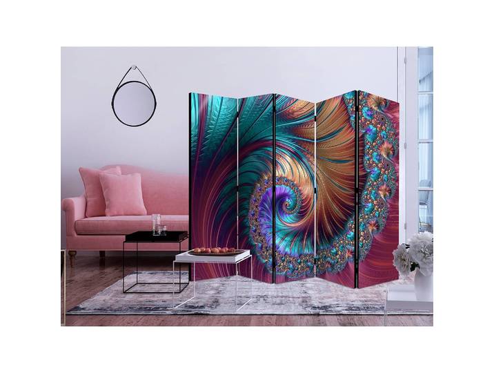 Paravent Peacock Tail Polaire Multicolore 225 x 172 x 3cm